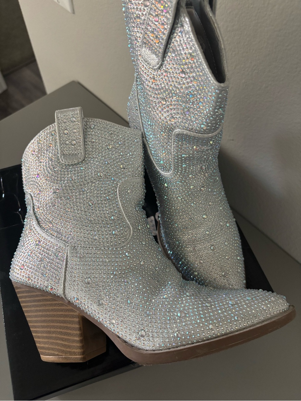 Forever Silver Rhinestone Boots